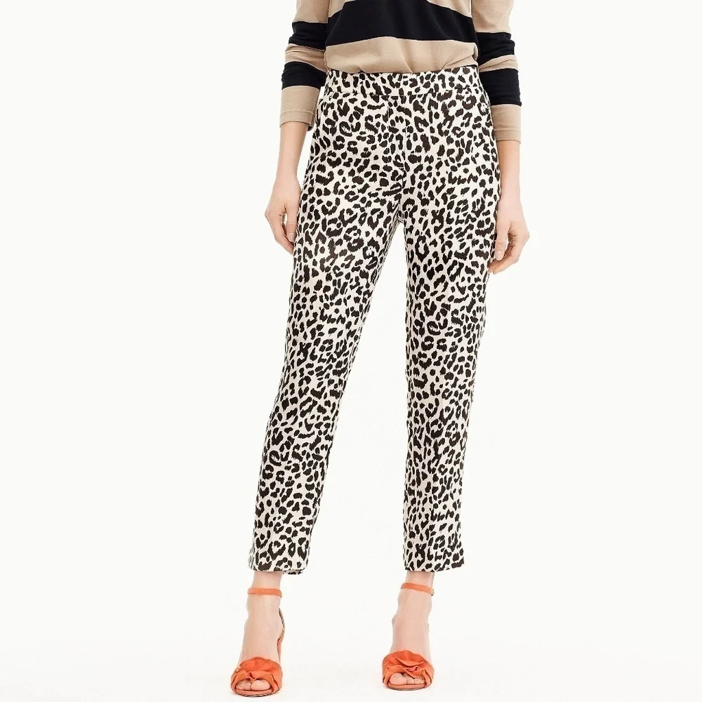 J. Crew Easy Pant in Leopard size 4 NWT
